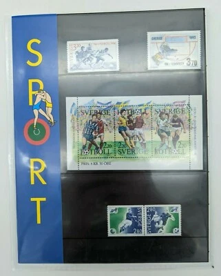 Swedish Sports Stamps Sweden Folio Posten Frimarken 1994 Sverige Olympics Soccer - Изображение 1 из 4