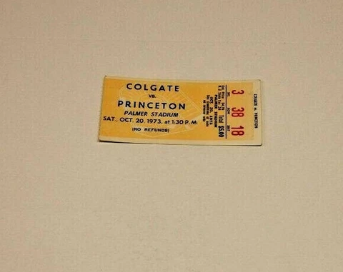 1973 PRINCETON TIGERS V COLGATE RAIDERS NCAA FOOTBALL TICKET DECT CONDITION RARE Cover