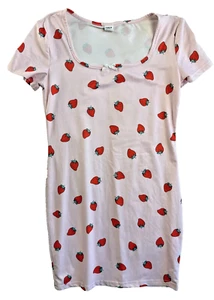 Shein Girls Nightgown size 11-12y Strawberries spring lightweight breathable - Picture 1 of 8