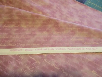 Tela de algodón 1 yarda rosa y lavanda flores nombres por posibilidades para Avlyn Foto 1 de 4