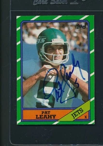 1986 Topps #104 Pat Leahy NY Jets Signed Auto *35115 - Picture 1 of 1