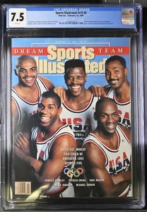 MICHAEL JORDAN DREAM TEAM SPORTS ILLUSTRATED FEBRUARY 18, 1991 CGC 7.5 TEAM USA - Picture 1 of 2