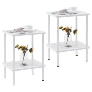 Apicizon 2 Tier End Table Set of 2 Boho Side Table with Storage Shelf Nightst... - Picture 1 of 7