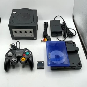 Nintendo GameCube Enjoy Plus Pack Black Console + Gameboy Player NTSC-J Tested - Picture 1 of 17