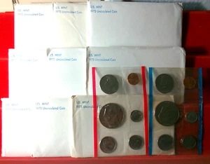 9 Set Lot of 1975 P and D Uncirculated Sets ORIGINAL - Picture 1 of 1
