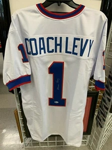 BUFALLO BILLS HAND SIGNED JERSEY COACH MARV LEVY XL W/BECKETT COA BRAND NEW - Picture 1 of 8