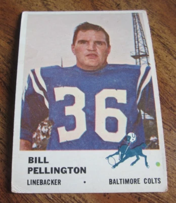 Bill Pellington 1961 Fleer #36 Trading Card NFL Football Baltimore Colts - Image 1 of 2