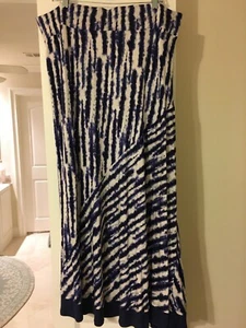 LOGO BY LORI GOLDSTEIN PULL-ON PRINTED KNIT MAXI SKIRT BLUE A264587 SIZE 1X - Bild 1 von 8