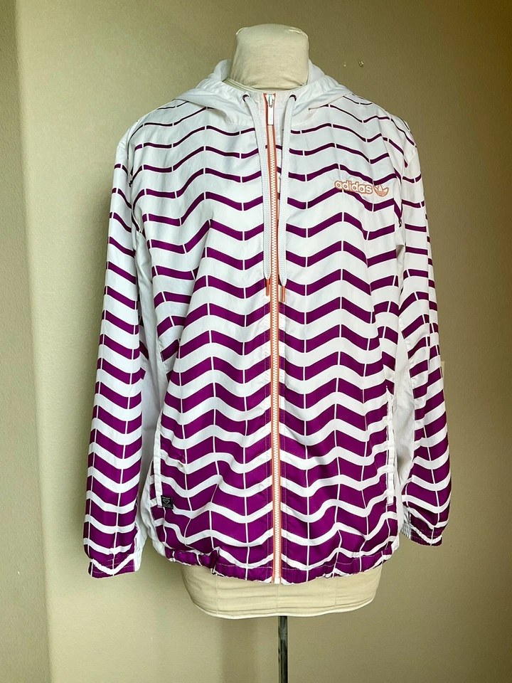 Women’s Adidas Running/Warmup/ Windbreaker Rain jacket Fitness Jog Logo  M - Image 1 of 4