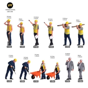 VM 1/50 1/64 Resin Construction Workers Miniature Painted Figurine Doll Toys - Picture 1 of 43