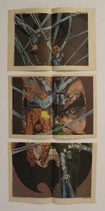 1980s FANTASTIC FOUR 3 Posters In One Spanish Vintage 79.5 cm. (30.75") Guarnido - Picture 1 of 6