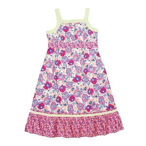 Hannah Anderson Girls Cotton Floral Sleeveless Dress 16 Button Artsy Spring - Picture 1 of 14