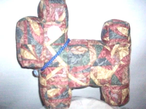 Handmade Patchwork Dog Scottie multi colour Cushion - Picture 1 of 4