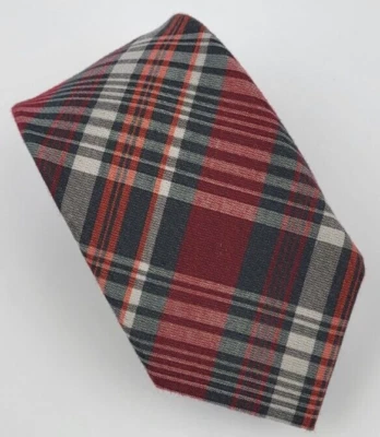 Corbata ajustada a cuadros Alfani de mezcla de algodón roja negra gris 57 x 2,5 Foto 1 de 4