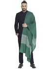 Mens Kashmiri Reversible Stole Shawl Wrap With Paisley Weave Color Emarald Green