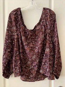 NWT Ann Taylor Loft Women’s Floral Square Neck Peplum Blouse- Size XL - Picture 1 of 7