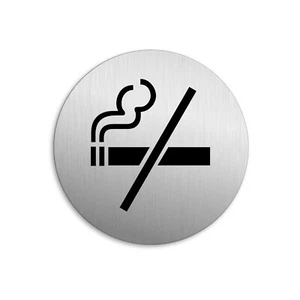 Sign No smoking / Ø 75 mm Aluminium self-adhesive - Picture 1 of 1
