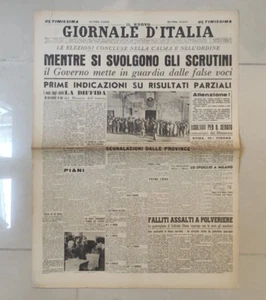 FIRST ELECTION NEWSPAPER ITALIAN REPUBLIC APRIL 1948 NEWSPAPER D ITALY - Picture 1 of 1