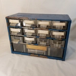 Vintage Raaco 13 Schubladen Metall Aufbewahrungsschrank Vitrine Blau Made In Denmark - Bild 1 von 12
