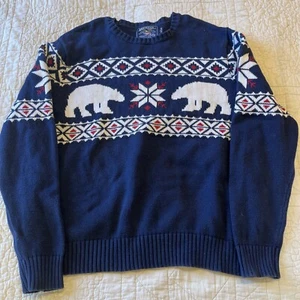 American Living Fair Aisle Bear Snowflake Design Sweater Size XL - Picture 1 of 8