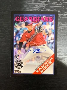 2023 Topps Update TANNER BIBEE 1988 TOPPS AUTO BLACK PARALLEL RC /199 Guardians - Bild 1 von 6