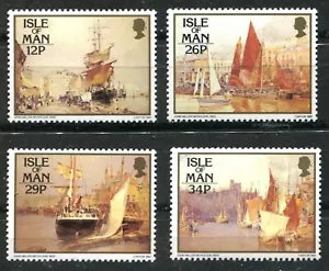 ISLE OF MAN 1987, ART: PAINTINGS: SHIPS & BOATS, Scott 327-330, MNH - Picture 1 of 1