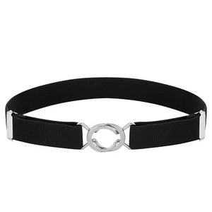 Buyless Fashion Kids Baby Adjustable Elastic Stretch Belt Silver Twisted Buckle - Picture 1 of 147