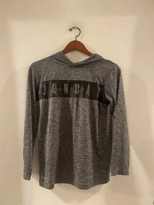 Nike Air Jordan Kobs Sleeve With Hoodie Gray Sz L Youth At 18 - Picture 1 of 5