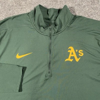 Pullover ligero Oakland Athletics Nike Dri Fit 1/4 cremallera para hombre 2XL *MANCHA* Foto 1 de 4