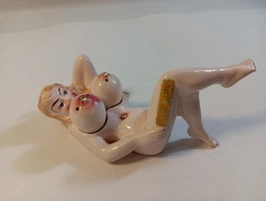 Juego de coctelera de sal y pimienta vintage traviesa tetona desnuda dama "Spice of Life" - Imagen 1 de 9
