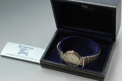 N новый полный комплект * Burberrys 4630-E62283 римский двухцветный Qz 31 мм мужские часы Японии - Изображение 1 из 4