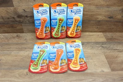 Hartz Chew N Clean Dental Dúo Juguete Masticable Perro, Mediano, Sabor Tocino Juego de 6 Foto 1 de 4