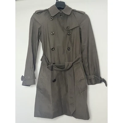 Burberry Trench Coat Women’s US 2 UK 4 – Rare Deep Khaki, Metallic Buttons - Image 1 of 4