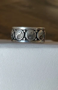 Vintage Sterlingsilber Yin Yang Bandring: Größe 11,5 - Bild 1 von 14