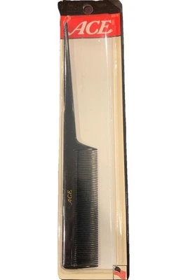 VTG 2002 ACE Curling and Teasing Comb Black Sealed Goody Made In The USA - Image 1 of 3
