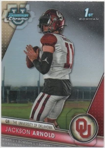 Jackson Arnold 2023 Bowman University Chrome Football Base #102 Oklahoma - Bild 1 von 2