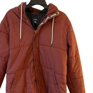 Vuori Men’s Medium Insulated Langley Puffer Jacket Red Clay REPAIRED SEE PICS - Picture 1 of 24