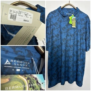MSRP $49.00 NWT Bermuda Sands Short Sleeve Golf Polo Blackthorn Mens Size XL - Picture 1 of 14