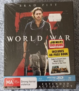 World War Z Extended Action Cut Blu-ray 3D, Blu-ray, DVD + 48 Page Artwork Book - Picture 1 of 2