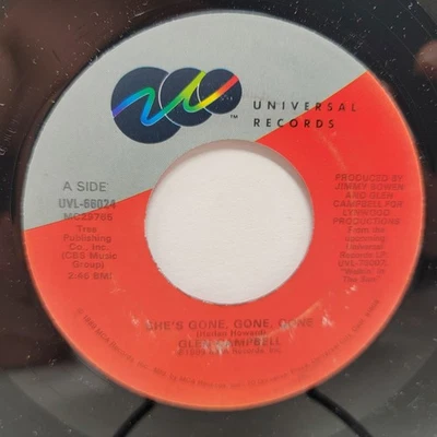 Glen Campbell She's Gone / William Tell 7" 45rpm M- Vinyl 80's Record 45 - Image 1 of 2