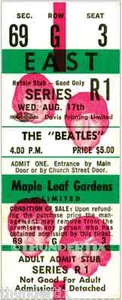 9 1964-66 THE BEATLES CANADA ENTRADAS DE CONCIERTOS COMPLETAS SIN USAR reimpresión de álbum de recortes - Imagen 1 de 9