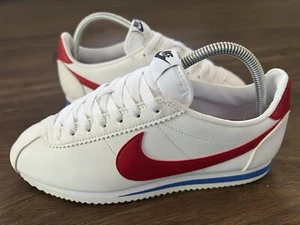 NIKE Cortez ‘Forest Gump’ Mens Running Gym Trainers, White/Red/Blue - Size 6 - Picture 1 of 12