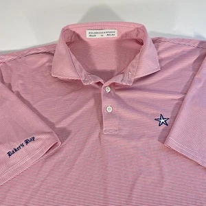 HOLDERNESS BOURNE x Baker's Bay Mens XL Polo Shirt Pink Striped Golf Star - Picture 1 of 5