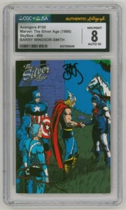 PERFECT 10 AUTO ~ CGC JSA SS 8 FIRMATO Barry Windsor Smith Avengers #100 Art Card - Foto 1 di 2