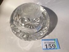 Heavy Large Excellent 11cm Dia Clear glass Etched Paperweight England Rose