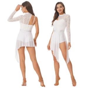 Mujeres Individual Mangas Largas Asimétrico Latino Baile Vestido Samba Ropa de Baile - Imagen 1 de 13