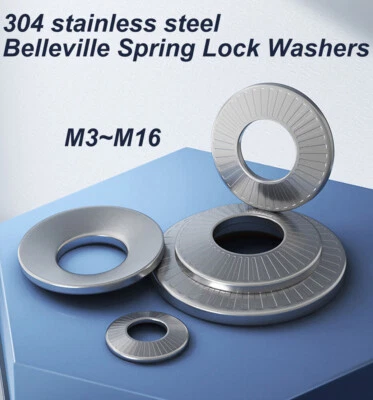 M3~M16 Belleville Spring Lock Washers with Single Face Serrated 304 Stainless