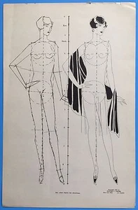 Vintage 1928 HOW TO DRAW THE FIGURE Walter Foster FLAPPER NUDE Instruction Page - Imagen 1 de 3