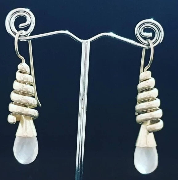 Orecchini pendenti in Quarzo Rosa e Argento 925  - Immagine 1 di 1