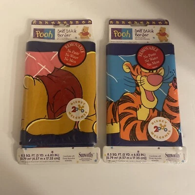 Lot 2 Disney Winnie the Pooh Self Stick No Paste Borden Wall Border 10 Yards - Image 1 of 4